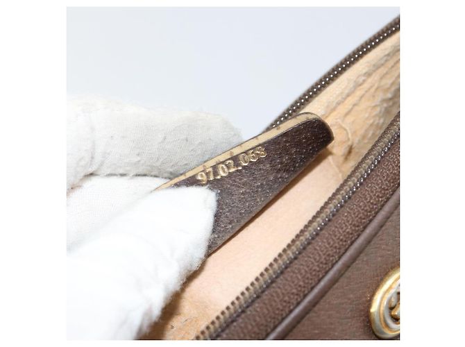 Gucci Borsa a Spalla GG Supreme PVC Beige Oro 97 02 068 Auth 151477 D'oro - vista 12