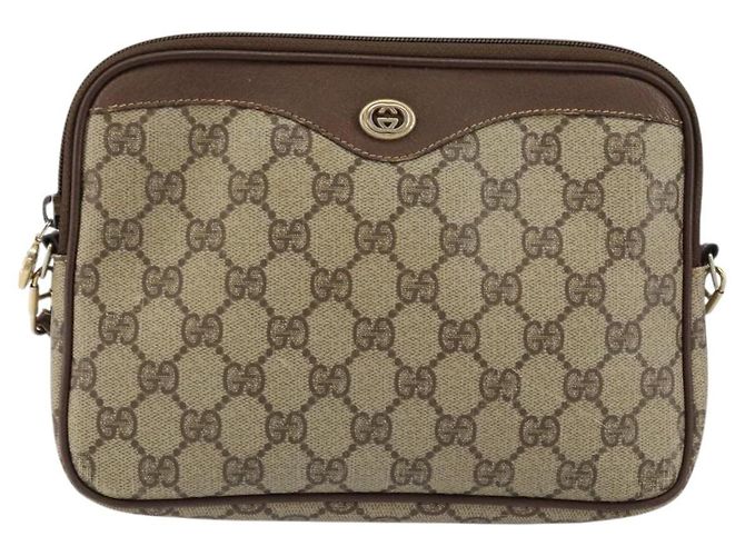 Gucci Borsa a Spalla GG Supreme PVC Beige Oro 97 02 068 Auth 151477 D'oro - vista 13