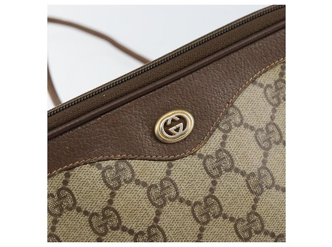 Gucci Borsa a Spalla GG Supreme PVC Beige Oro 97 02 068 Auth 151477 D'oro - vista 17