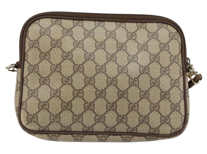 Gucci Borsa a Spalla GG Supreme PVC Beige Oro 97 02 068 Auth 151477 D'oro - vista 2