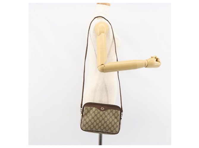Gucci Borsa a Spalla GG Supreme PVC Beige Oro 97 02 068 Auth 151477 D'oro - vista 21