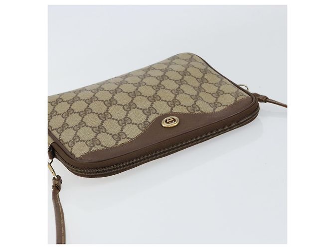 Gucci Borsa a Spalla GG Supreme PVC Beige Oro 97 02 068 Auth 151477 D'oro - vista 6