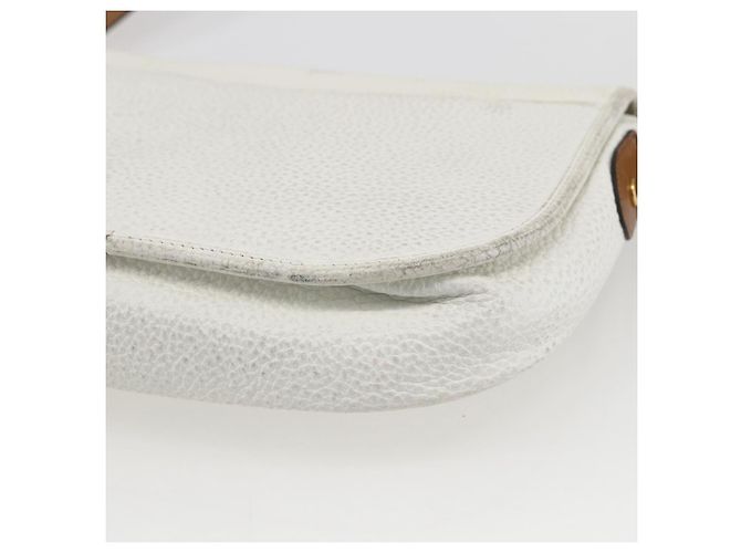 Borsa a spalla con catena Christian Dior in pelle bianca e oro Auth 155932 Bianco D'oro - vista 12