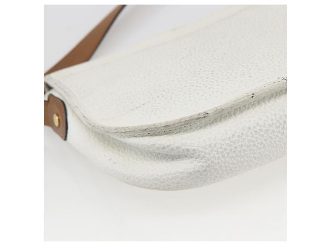 Borsa a spalla con catena Christian Dior in pelle bianca e oro Auth 155932 Bianco D'oro - vista 13