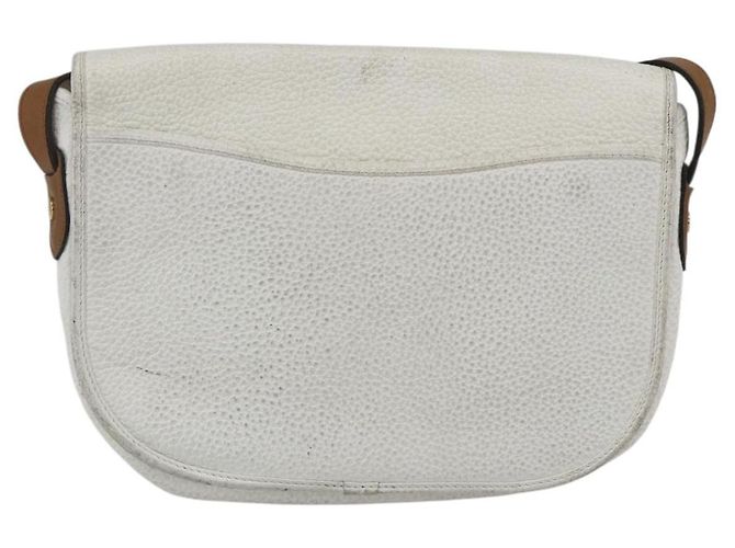 Borsa a spalla con catena Christian Dior in pelle bianca e oro Auth 155932 Bianco D'oro - vista 3