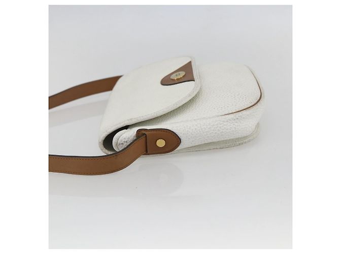 Borsa a spalla con catena Christian Dior in pelle bianca e oro Auth 155932 Bianco D'oro - vista 4