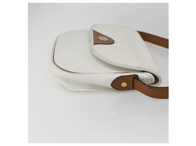 Borsa a spalla con catena Christian Dior in pelle bianca e oro Auth 155932 Bianco D'oro - vista 5