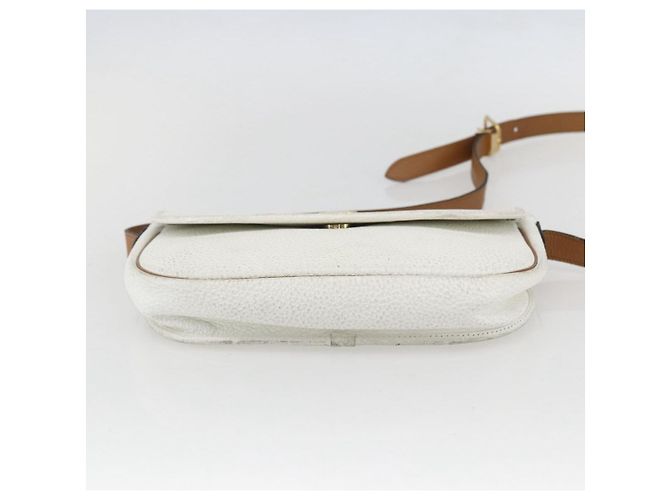 Borsa a spalla con catena Christian Dior in pelle bianca e oro Auth 155932 Bianco D'oro - vista 9
