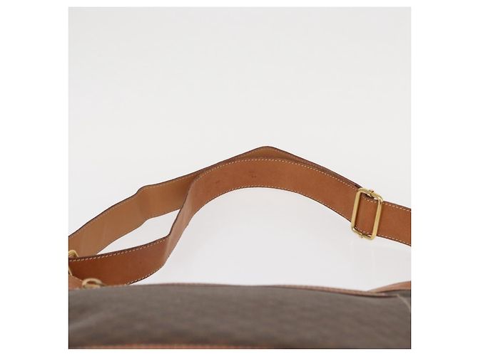 Céline Borsa a Spalla in Tela Macadam CELINE in Pelle PVC Marrone Oro Auth 154717 D'oro - vista 14