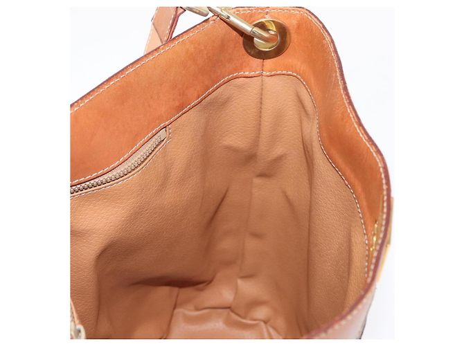 Céline Borsa a Spalla in Tela Macadam CELINE in Pelle PVC Marrone Oro Auth 154717 D'oro - vista 20