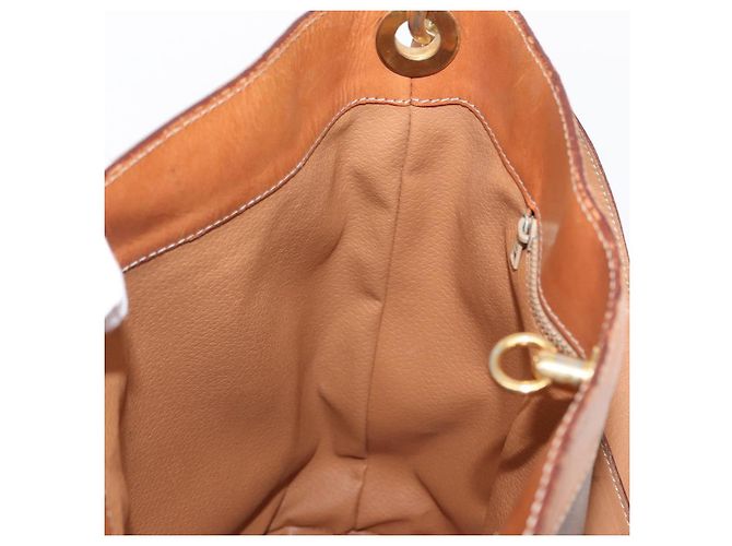 Céline Borsa a Spalla in Tela Macadam CELINE in Pelle PVC Marrone Oro Auth 154717 D'oro - vista 21