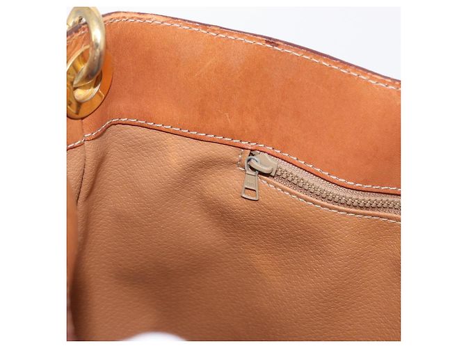 Céline Borsa a Spalla in Tela Macadam CELINE in Pelle PVC Marrone Oro Auth 154717 D'oro - vista 22