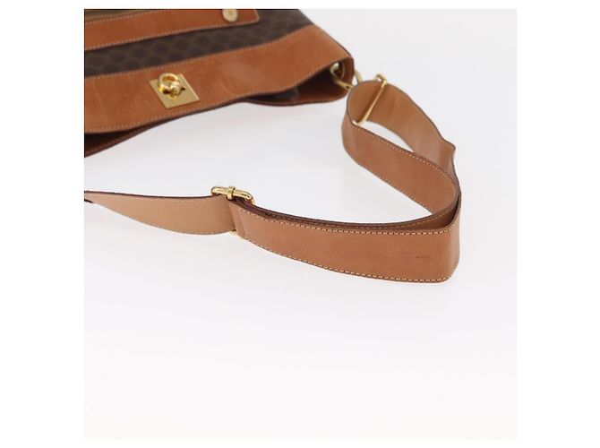 Céline Borsa a Spalla in Tela Macadam CELINE in Pelle PVC Marrone Oro Auth 154717 D'oro - vista 8