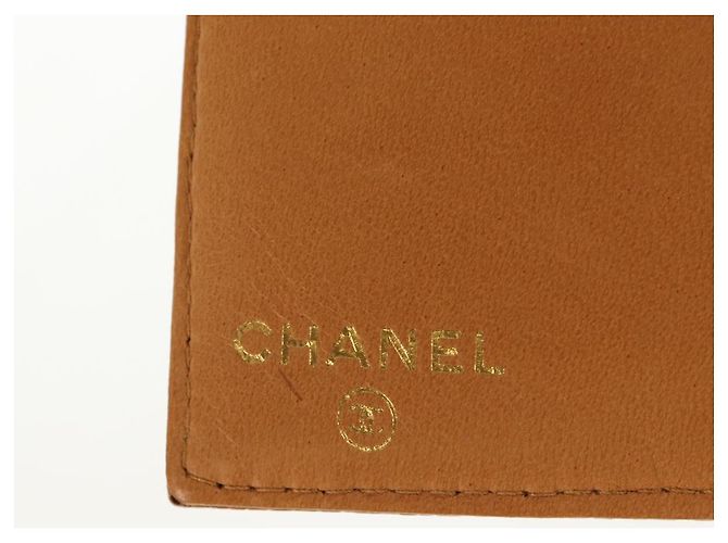 CHANEL Portafoglio Compatto Pelle Caviar Marrone Oro CC Auth am9835V D'oro - vista 18