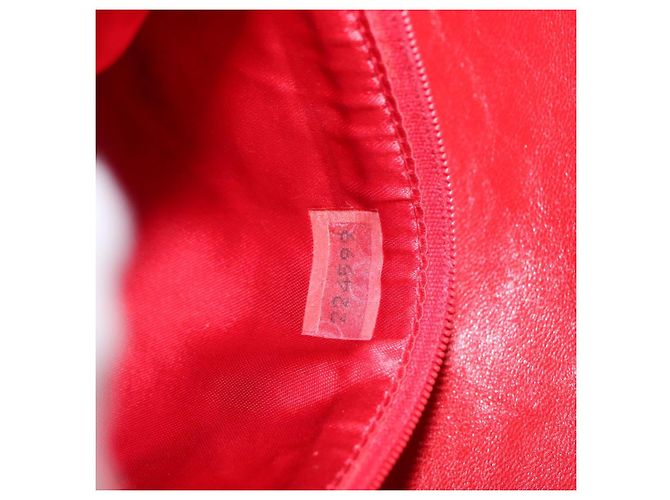 CHANEL Borsa a Spalla con Catena Matelassé Camelia in Pelle di Agnello Rossa Oro CC Auth 154769 Rosso D'oro - vista 12