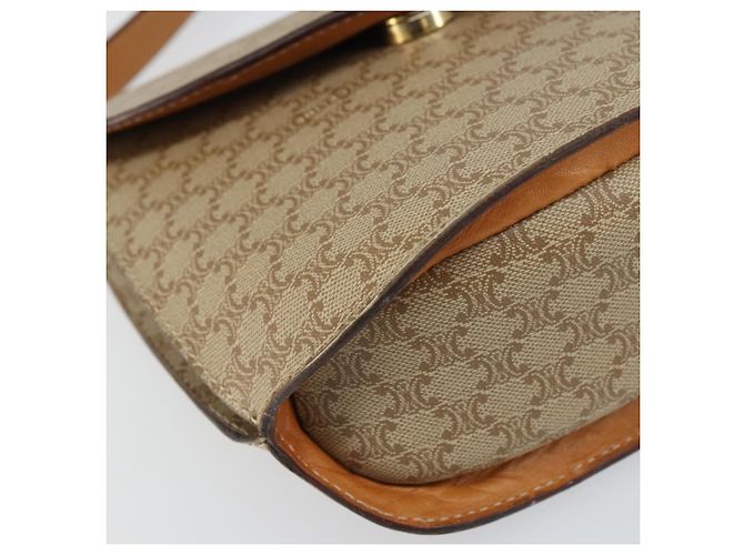 Céline Borsa a Spalla in Tela Macadam CELINE PVC Beige Oro Auth 157670 D'oro - vista 11