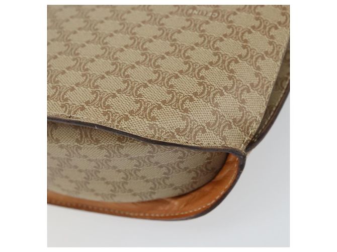 Céline Borsa a Spalla in Tela Macadam CELINE PVC Beige Oro Auth 157670 D'oro - vista 12