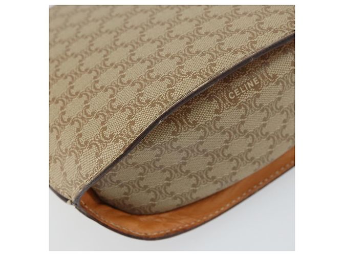 Céline Borsa a Spalla in Tela Macadam CELINE PVC Beige Oro Auth 157670 D'oro - vista 13