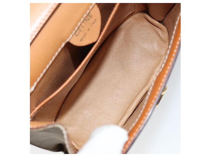 Céline Borsa a Spalla in Tela Macadam CELINE PVC Beige Oro Auth 157670 D'oro - vista 17