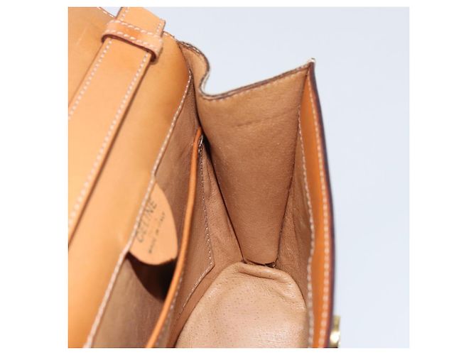 Céline Borsa a Spalla in Tela Macadam CELINE PVC Beige Oro Auth 157670 D'oro - vista 18