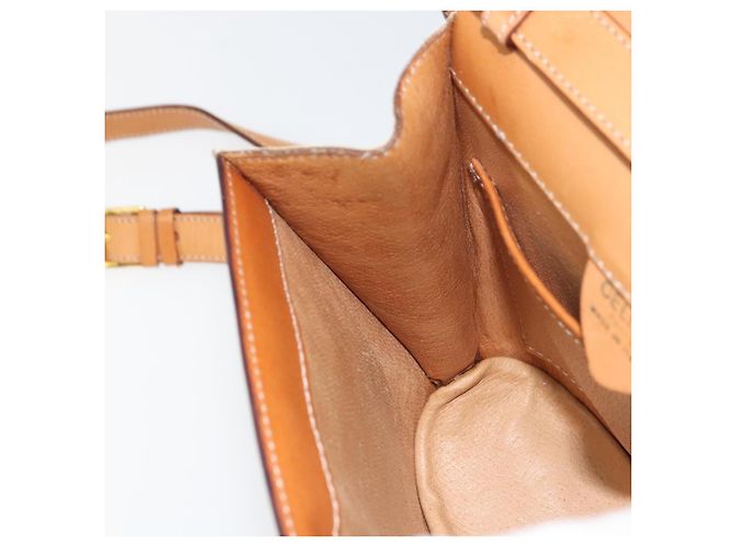 Céline Borsa a Spalla in Tela Macadam CELINE PVC Beige Oro Auth 157670 D'oro - vista 19
