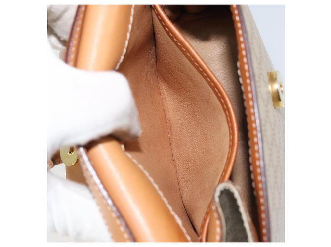 Céline Borsa a Spalla in Tela Macadam CELINE PVC Beige Oro Auth 157670 D'oro - vista 20