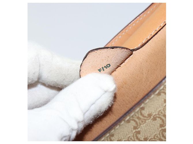 Céline Borsa a Spalla in Tela Macadam CELINE PVC Beige Oro Auth 157670 D'oro - vista 21