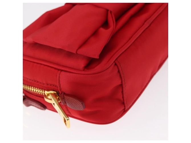 Borsa a Spalla PRADA Nylon Rossa Oro Auth 152289SAV Rosso D'oro - vista 10