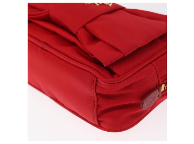 Borsa a Spalla PRADA Nylon Rossa Oro Auth 152289SAV Rosso D'oro - vista 11