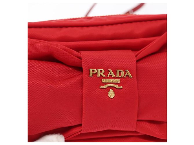 Borsa a Spalla PRADA Nylon Rossa Oro Auth 152289SAV Rosso D'oro - vista 15
