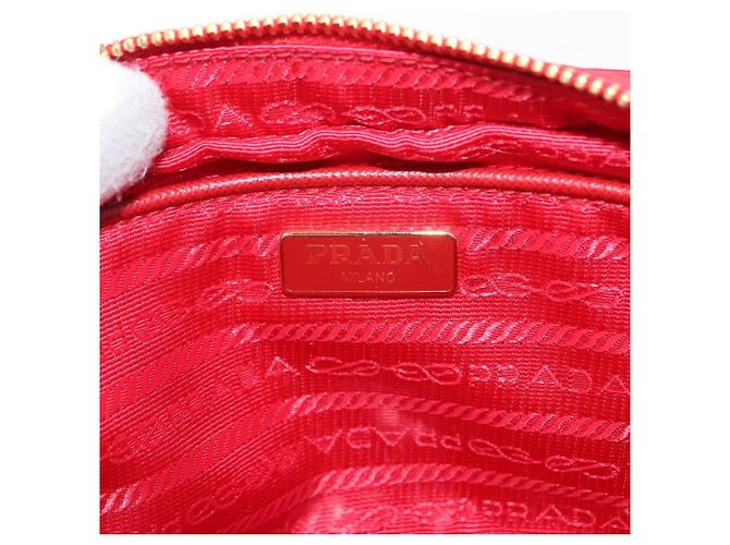 Borsa a Spalla PRADA Nylon Rossa Oro Auth 152289SAV Rosso D'oro - vista 16