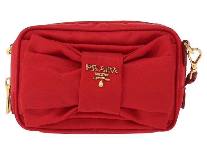 Borsa a Spalla PRADA Nylon Rossa Oro Auth 152289SAV Rosso D'oro - vista 2
