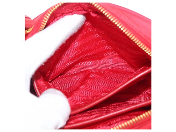 Borsa a Spalla PRADA Nylon Rossa Oro Auth 152289SAV Rosso D'oro - vista 22