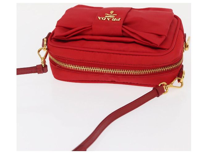 Borsa a Spalla PRADA Nylon Rossa Oro Auth 152289SAV Rosso D'oro - vista 6