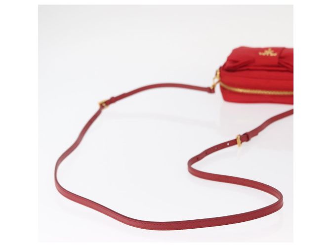Borsa a Spalla PRADA Nylon Rossa Oro Auth 152289SAV Rosso D'oro - vista 7