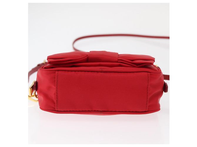 Borsa a Spalla PRADA Nylon Rossa Oro Auth 152289SAV Rosso D'oro - vista 9