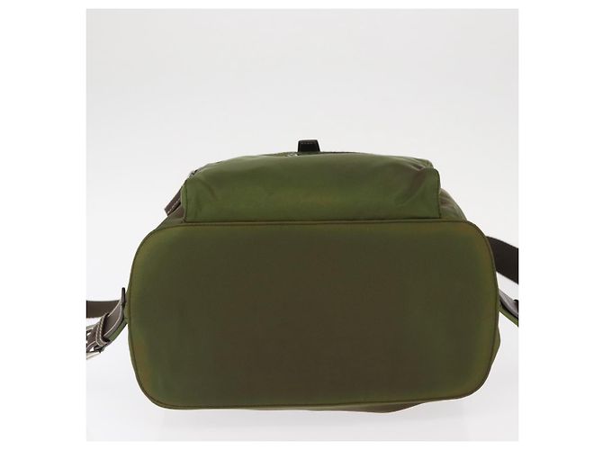 PRADA Backpack Nylon Khaki Silver Auth ti3504 Silvery - view 13