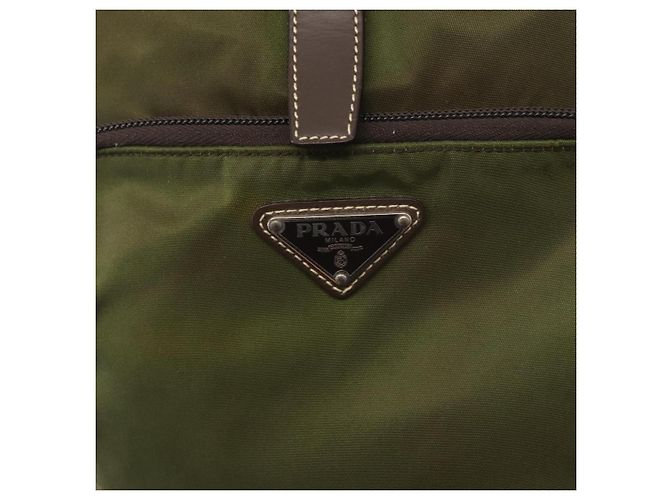PRADA Backpack Nylon Khaki Silver Auth ti3504 Silvery - view 18