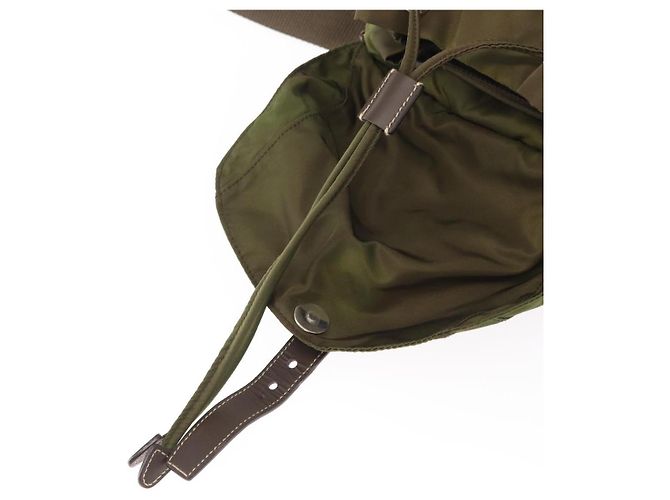 PRADA Backpack Nylon Khaki Silver Auth ti3504 Silvery - view 20