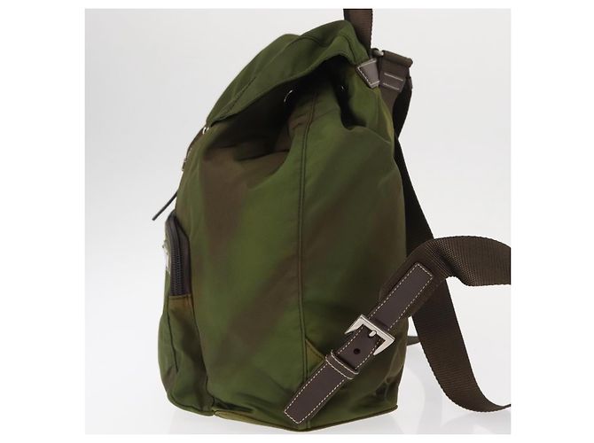 PRADA Backpack Nylon Khaki Silver Auth ti3504 Silvery - view 4