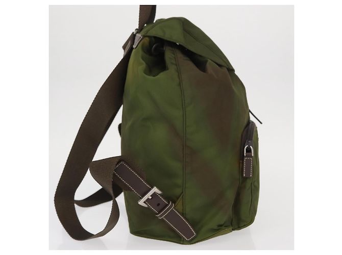 PRADA Backpack Nylon Khaki Silver Auth ti3504 Silvery - view 5