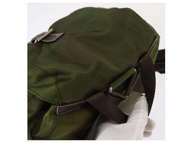 PRADA Backpack Nylon Khaki Silver Auth ti3504 Silvery - view 6