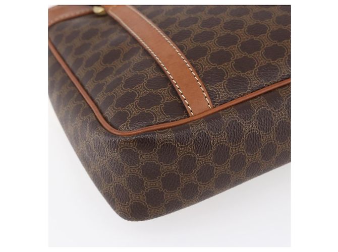 Céline Borsa a mano in tela Macadam CELINE in pelle PVC marrone oro Auth ki6186 D'oro - vista 14
