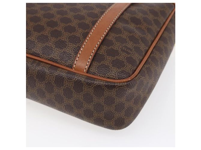 Céline Borsa a mano in tela Macadam CELINE in pelle PVC marrone oro Auth ki6186 D'oro - vista 15