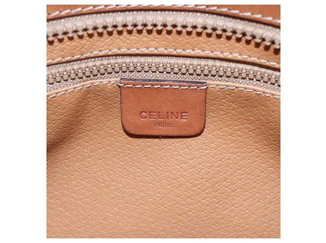 Céline Borsa a mano in tela Macadam CELINE in pelle PVC marrone oro Auth ki6186 D'oro - vista 17