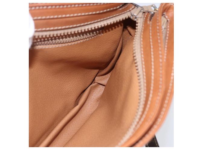 Céline Borsa a mano in tela Macadam CELINE in pelle PVC marrone oro Auth ki6186 D'oro - vista 19