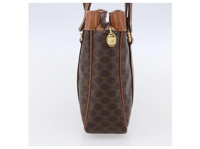 Céline Borsa a mano in tela Macadam CELINE in pelle PVC marrone oro Auth ki6186 D'oro - vista 3