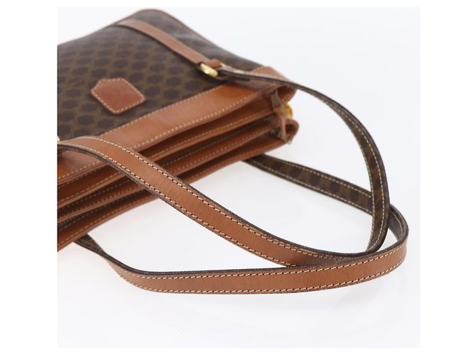 Céline Borsa a mano in tela Macadam CELINE in pelle PVC marrone oro Auth ki6186 D'oro - vista 7