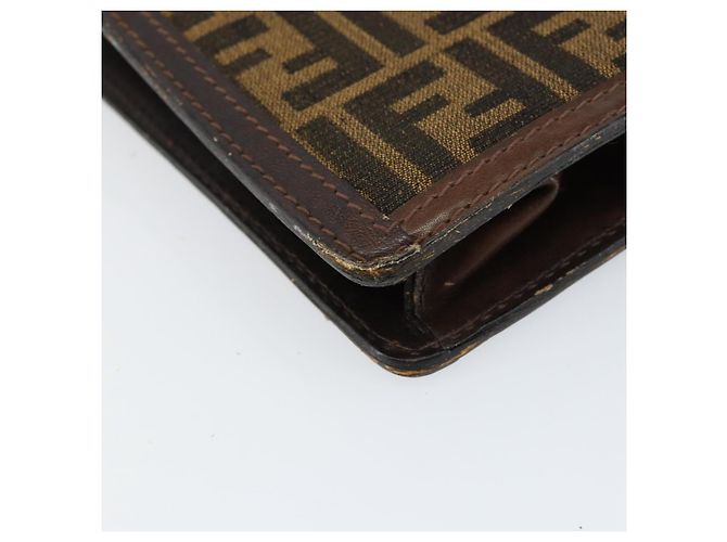 Borsa a Spalla in Tela Zucca FENDI Nera Marrone Auth ar13781 Nero - vista 14
