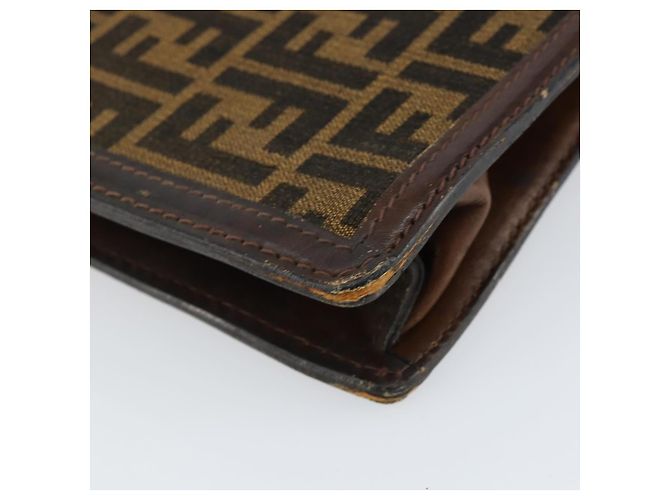 Borsa a Spalla in Tela Zucca FENDI Nera Marrone Auth ar13781 Nero - vista 16